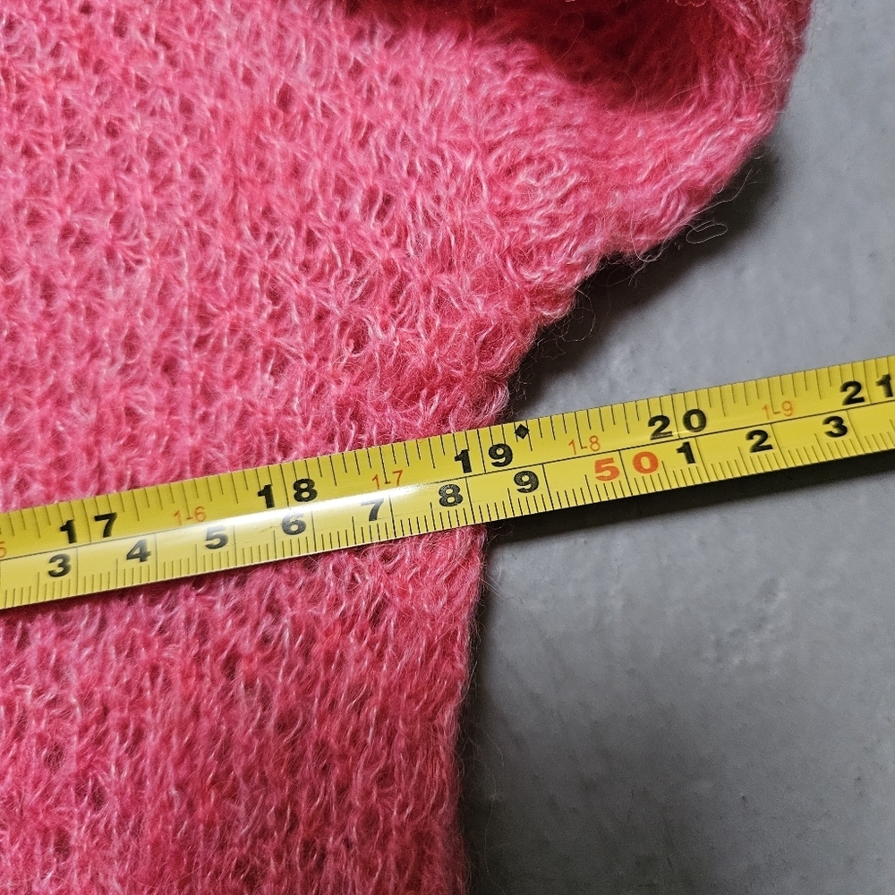 Mango Sz XS Boxy Wool Laine Blend Oversized Pink Open Cropped Cardigan  Sweater - Picture 11 of 12